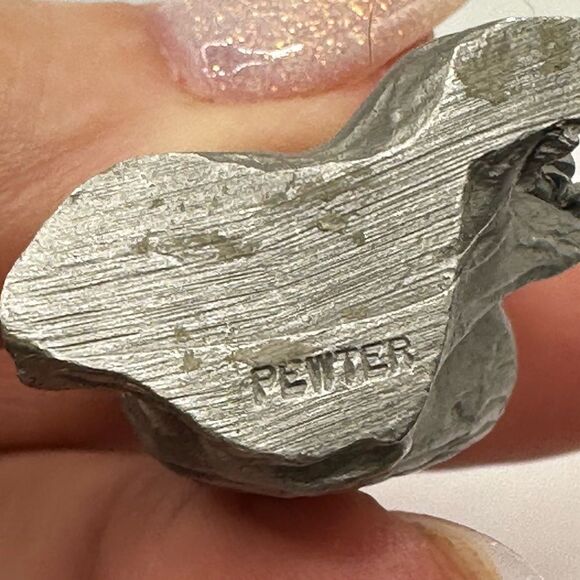 Vintage 1982 Rawcliffe Pewter Owl Perched On Branch Figurine Collectible 1.5” - Picture 5 of 5